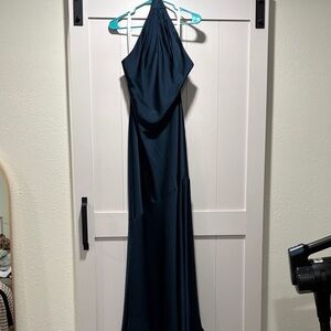 Azazie One Shoulder Dress in Dark Blue